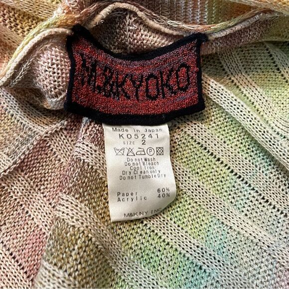 M.& KYOKO Knit Long Circle Cardigan Sweater Rainbow Knit Open 2‎ - Picture 3 of 4